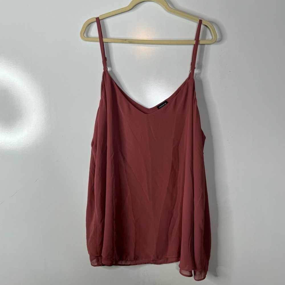 Torrid Mauve Flowy Tank Top Size 4x - image 1